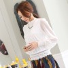 TE6976SOLO Spring style stand collar lace long sleeve shirt