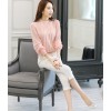TE6976SOLO Spring style stand collar lace long sleeve shirt