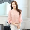 TE6976SOLO Spring style stand collar lace long sleeve shirt