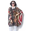TE7382HSJP Korean fashion slim print chiffon large size blouse
