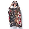 TE7382HSJP Korean fashion slim print chiffon large size blouse