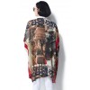 TE7382HSJP Korean fashion slim print chiffon large size blouse