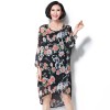 TE7397HSJP Europe fashion trendy print chiffon large size dress