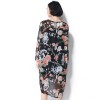 TE7397HSJP Europe fashion trendy print chiffon large size dress