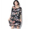 TE7397HSJP Europe fashion trendy print chiffon large size dress