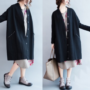 TE7610HSJP Casual large size fashion long cardigan