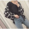 TE8036QYR New style checks loose puff long sleeve shirt