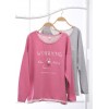 TE803LLJ Simple casual letters print loose batwing sleeve sweatshirt