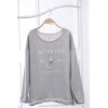 TE803LLJ Simple casual letters print loose batwing sleeve sweatshirt