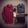 TE807WSCP Fashion men’s thicken checks embroidery trendy shirt