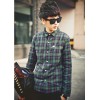 TE807WSCP Fashion men’s thicken checks embroidery trendy shirt