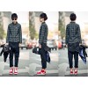 TE807WSCP Fashion men’s thicken checks embroidery trendy shirt