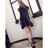 TE8229HMY Lace shoulder splicing accordion chiffon dress