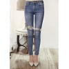 TE8252XXFS Korean street fashion slim holes pencil jeans