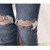 TE8252XXFS Korean street fashion slim holes pencil jeans
