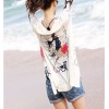 TE8830QQFS Print sunscreen knitting long cardigan