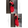 TE8835YZX Spring fashion grenadine sleeve slim dress