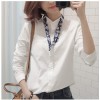 TE8021OYH New style half collar bow tie white shirt