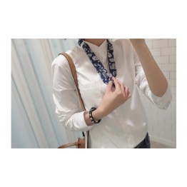 TE8021OYH New style half collar bow tie white shirt