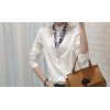 TE8021OYH New style half collar bow tie white shirt