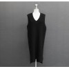 TE8850YLG Preppy style v-neck sleeveless pullover knitting dress