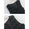 TE8935HYG Korean spring fashion contract color v-neck woolen sleeveless dress