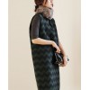TE8935HYG Korean spring fashion contract color v-neck woolen sleeveless dress