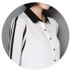 TE9071YFND Korean style stripes sleeve slim blouse