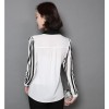 TE9071YFND Korean style stripes sleeve slim blouse