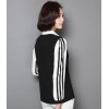 TE9071YFND Korean style stripes sleeve slim blouse