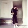 TE9096YSFS Fashion loose hoodie with wide leg pants