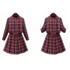 TE9360MG Europe fashion plus size checks slim waist dress