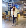 TE9415BDJN Preppy style zipper joker cotton-padded coat