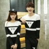 TE9597CYG Spring fashion casual long sleeve couple t-shirt