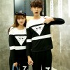 TE9597CYG Spring fashion casual long sleeve couple t-shirt