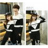 TE9597CYG Spring fashion casual long sleeve couple t-shirt