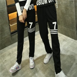 TE9600CYG Joker number 7 print casual couple pants