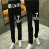 TE9600CYG Joker number 7 print casual couple pants