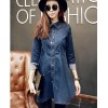 TE9811PPNZ Korean fashion lapel flouncing denim dress