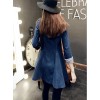 TE9811PPNZ Korean fashion lapel flouncing denim dress