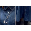 TE9811PPNZ Korean fashion lapel flouncing denim dress