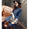 TE9811PPNZ Korean fashion lapel flouncing denim dress