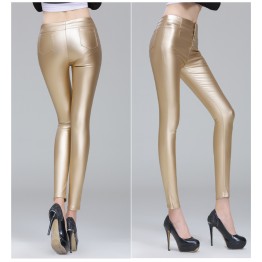 TE9835HDYY New style slim coating PU legging