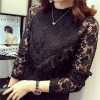 TE9882WDSD Plus size slim hollow out tassel long sleeve lace dress