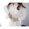 TE8453XNE Plus size lace splicing loose long blouse