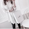 TE8453XNE Plus size lace splicing loose long blouse