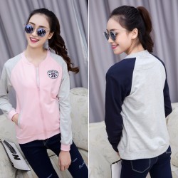 TE9903LLJ New style stand collar color matching baseball jacket