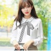 TE9958HYS Slim vintage embroidery Korean style white shirt