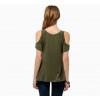 TEB283FPFS Off shoulder v-neck fishtail t-shirt