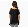 TEB283FPFS Off shoulder v-neck fishtail t-shirt